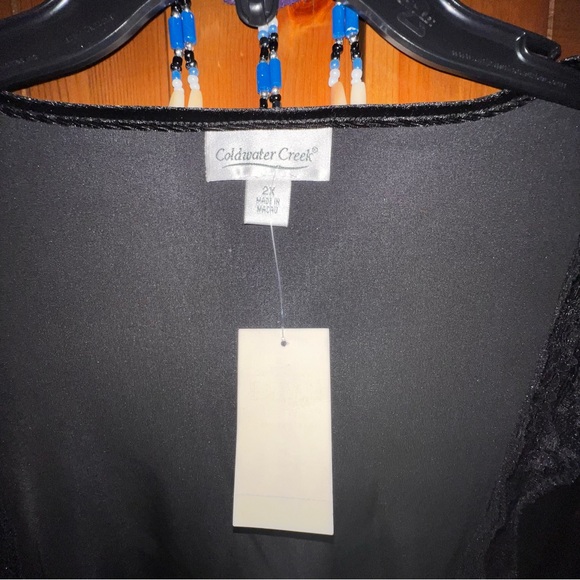 Coldwater Creek Black Velvet Wrap Top 2X - Picture 3 of 4